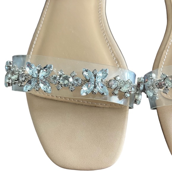 JUSTFAB New Scarlett Flat Sandal With Embellished Strap Wraparound Ankles Ties - Picture 6 of 10